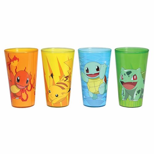 Pokemon 16 oz. Pint Glass with Color Package 4-Pack